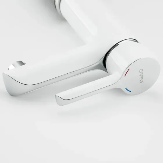 Змішувач для умивальника GAPPO G1003-8 білий/хром Київ