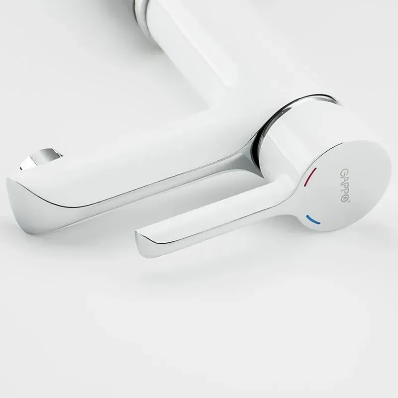 Змішувач для умивальника GAPPO G1003-8 білий/хром Київ - фото 4