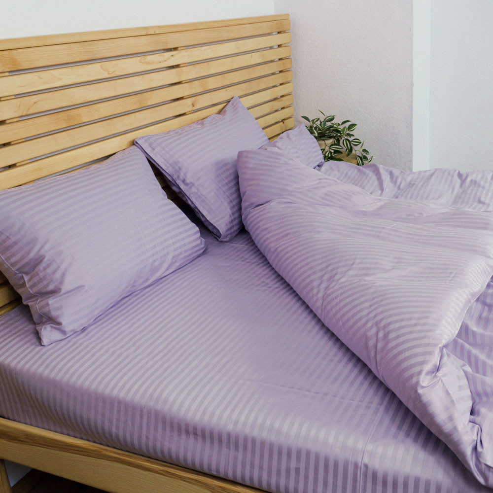 Наволочка страйп сатин на подушку 40х60 см 125 г/м2 YouStar 1 шт. (Бузковий) Суми - фото 1