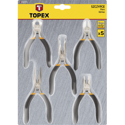 Набор инструментов Topex плоскогубцев и кусачек прецизионных, 5 шт (32D755) Винница