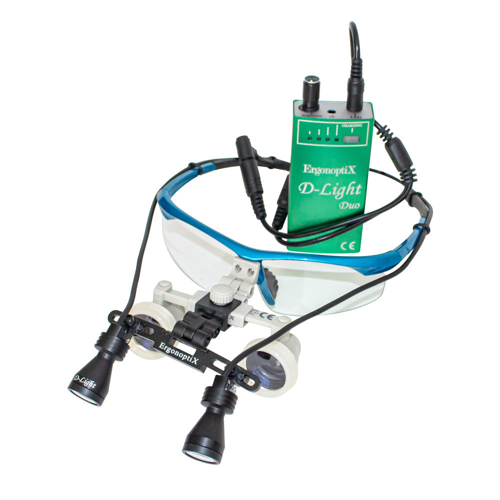 Бінокулярний збільшувач ECMG-2,5x-RD ErgonoptiX мікро Галілея з освітлювачем D-Light Duo HD Дніпро - фото 1