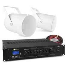 Колонка  Zestaw białych głośników tubowych 2 x 6.5" PSP6 100V z wzmacniaczem Київ