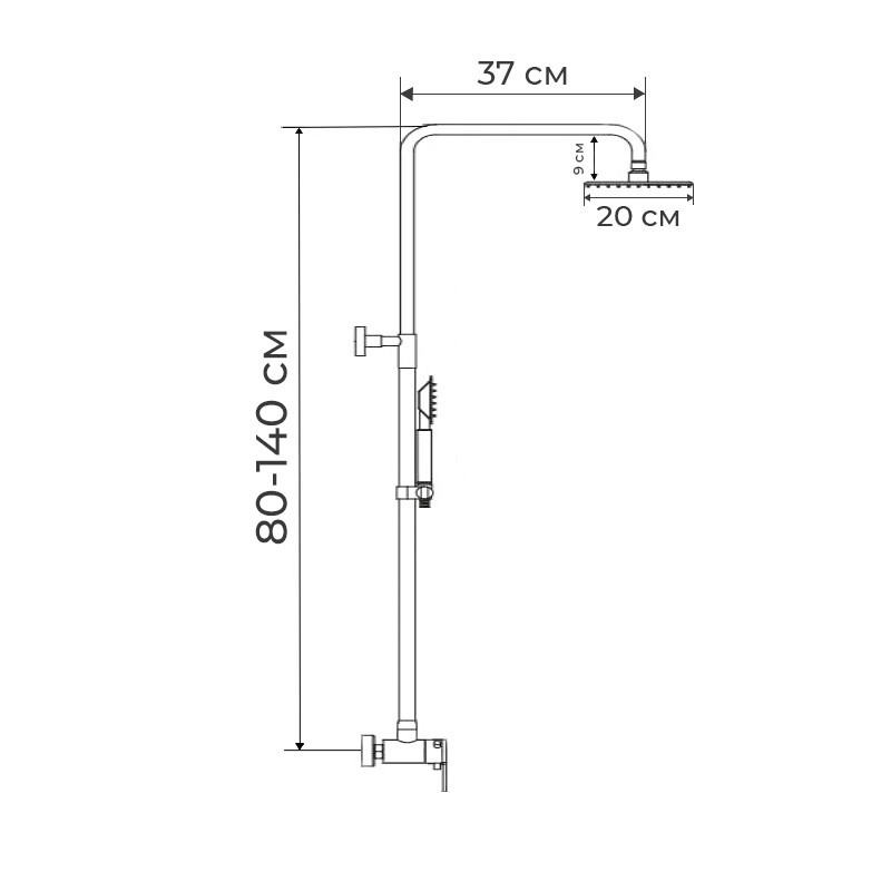 Душевая колонна со смесителем Ibergrif River M17021 (IB0019) Киев - изображение 2