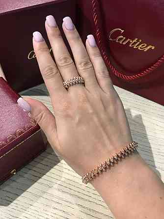 Cartier Комплект: браслет зубчики и кольцо зубчики в розовом золоте / Картье браслет и кольцо Одесса
