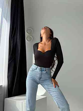 Стильне жіноче боді з пуш-ап ефектом мікродайвінг Чорне, 42/44 Одеса