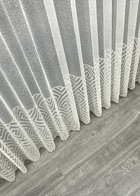 Тюль жакард колекція "Ромб Меандр" колір молочний 2030т Київ - фото 7