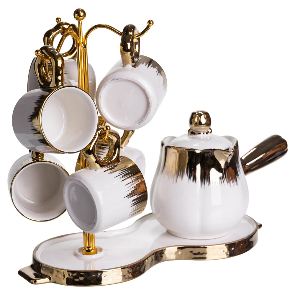 Yiwu Кавовий сервіз на підставці з туркою 450 (мл) 6 чашок по 90 (мл) подарунковий набір чашок Коломия - фото 5