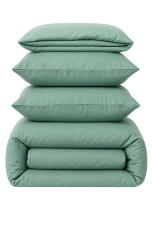 Ecotton Підковдра на блискавці Ecotton двоспальна 175х215 см фланель з бавовни Mint м'ятний Коломыя