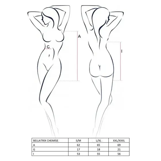 Сорочка сукня під латекс зі шнурівкою Passion BELLATRIX CHEMISE L/XL, black, трусики Львов