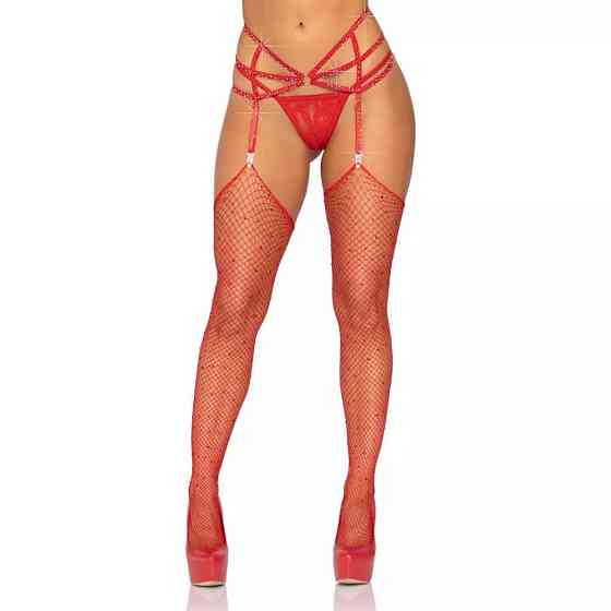 Эластичная подвязка со стразами на ремешке Leg Avenue, черная O\S Sex Aura Киев