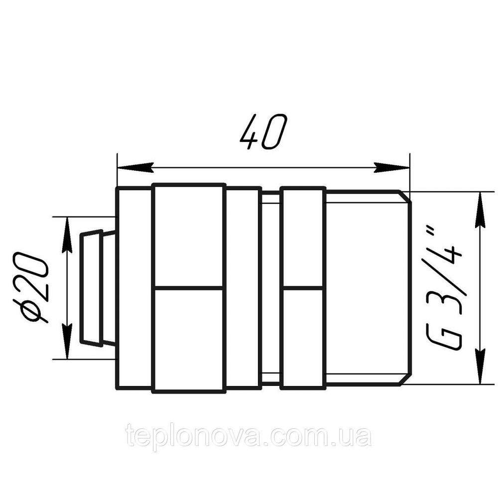 Муфта с наружной резьбой APE 701 L 3/4″x20 ITALY Черновцы - изображение 6