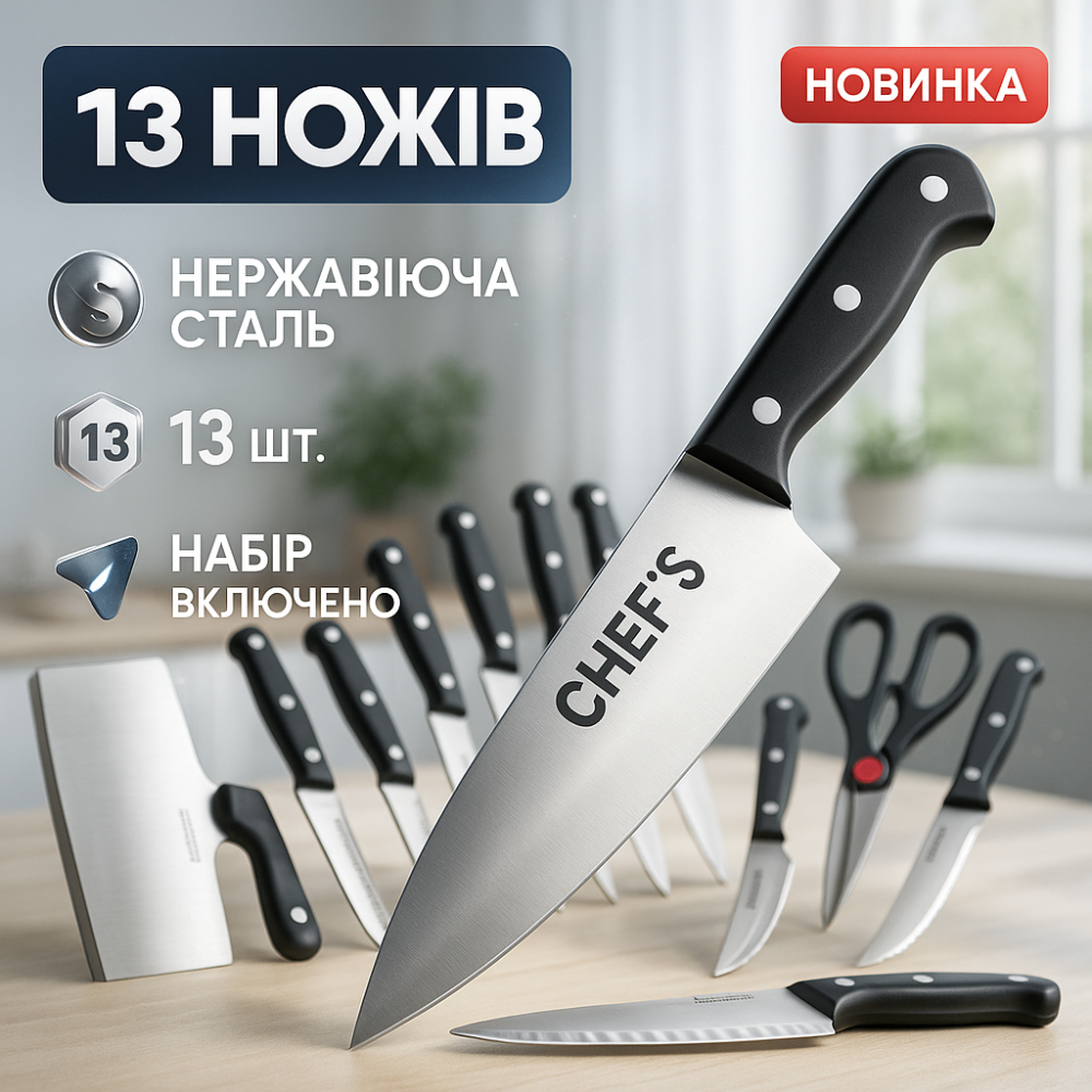 Кухонные ножи для готовки Contour, Набор ножей для гурманов и кулинаров, Набор кулинарных ножей BV-50 Львов - изображение 20