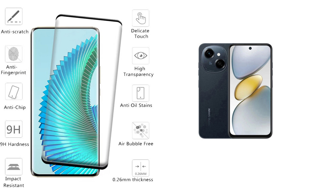 Захисне скло HyperGlass Pro для Tecno Spark Go 1 KL4 – максимальна чутливість та захист Київ - фото 2