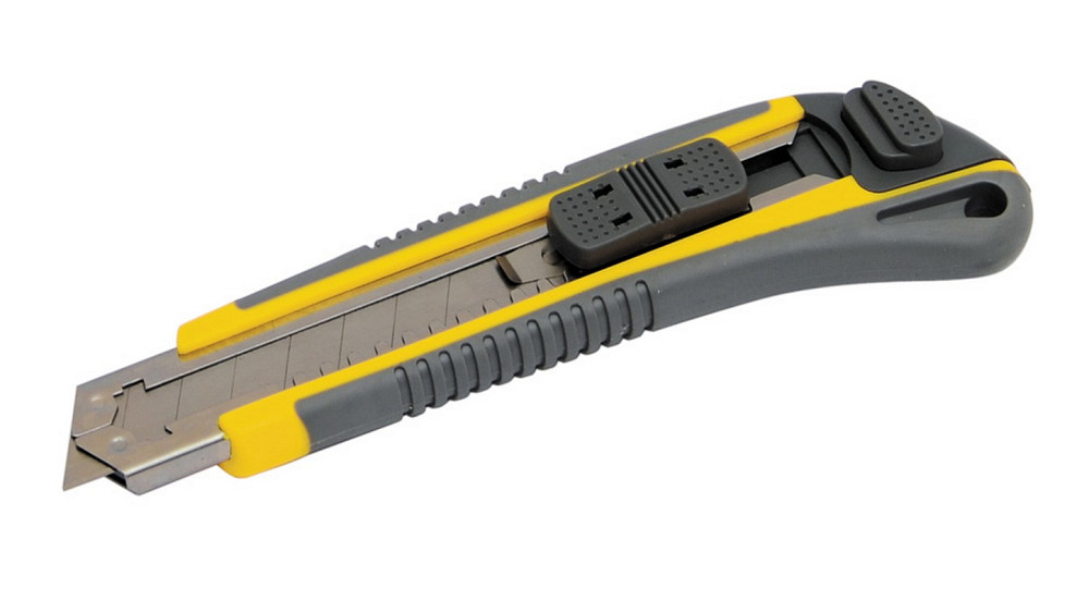 MASTERTOOL Ніж будівельний MASTERTOOL AUTO з відламним лезом 18 мм ABS пластик з TPR покриттям Коломыя - изображение 1