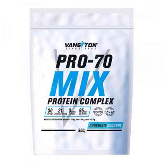 Протеїн Vansiton Mega Protein Pro-70 900 г Шоколад-Кокос Луцьк