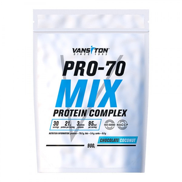 Протеїн Vansiton Mega Protein Pro-70 900 г Шоколад-Кокос Луцьк - фото 1