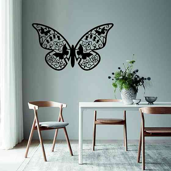 Декоративне настінне Панно  «Метелик» , Декор на стіну 90*52 см, Чорний Київ