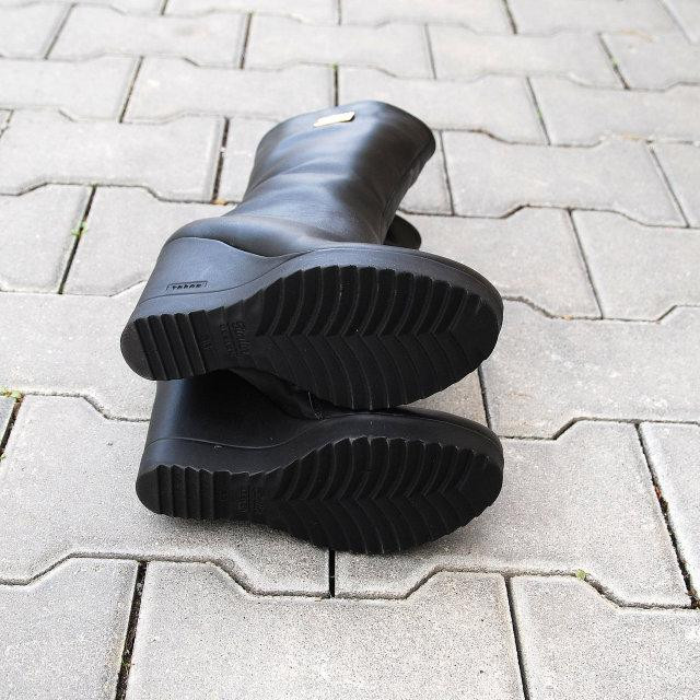 Напівчоботи жіночі ARLETT чорні натуральна шкіра зима висота 21см обхват 32-34см танкетка 9см ( Коломыя - изображение 4