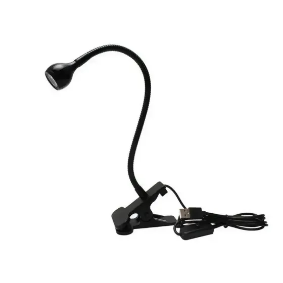 UV/LED – лампа фонарик для сушки ногтей на прищепке, с USB кабелем, Черная Киев