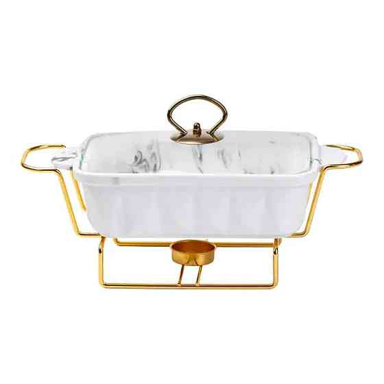 Фарфоровий мармит 1 л з підігрівом на металічній основі Київ