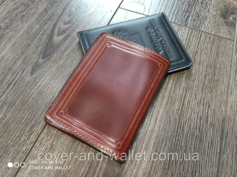 Шкіряна обкладинка на посвідчення офіцера (темно коричнева) Київ - фото 3