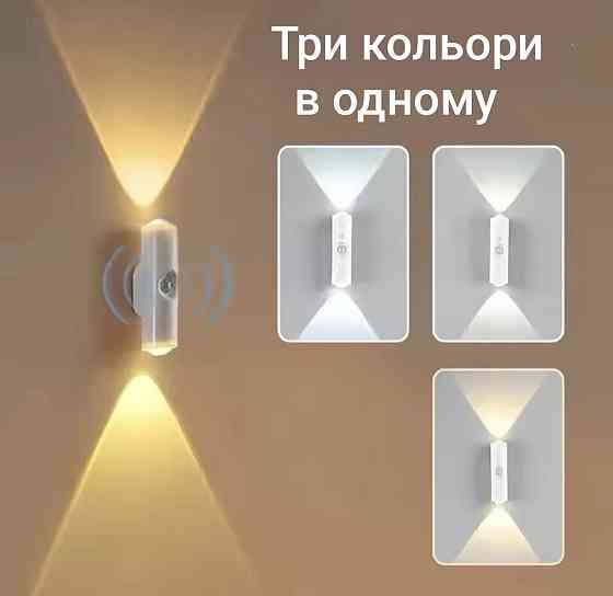 LED  світильник з датчиком руху і датчиком день/ніч (теплий і холодний білий в одній лампі) Смела