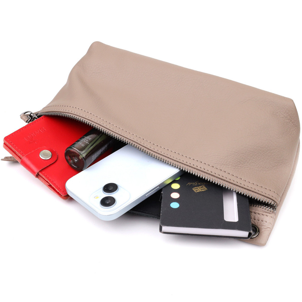 Женская сумка на плечо из натуральной кожи Vintage 23005 Серый Киев - изображение 8