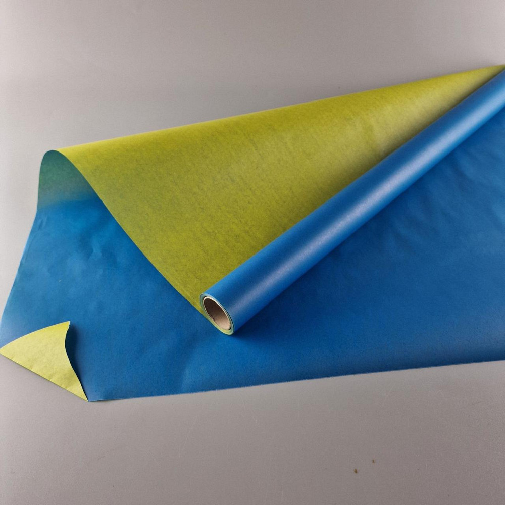 Рулон 10 м тонированный (24) пленка для цветов (h680) № 2 Сине/желтый (1 шт) Харьков - изображение 1