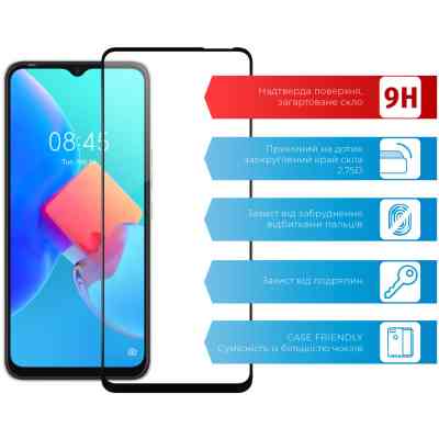 Стекло защитное ACCLAB Full Glue Tecno Spark 8C (1283126542466) Винница