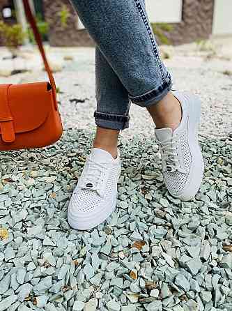 Кроссовки женские натуральная кожа белые размер 37 (арт. 24см) Коломия