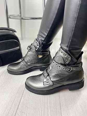 Черевики жіночі VIKTTORIO графіт натуральна шкіра весна-осінь 37р.38р.39р. (3243) Коломыя