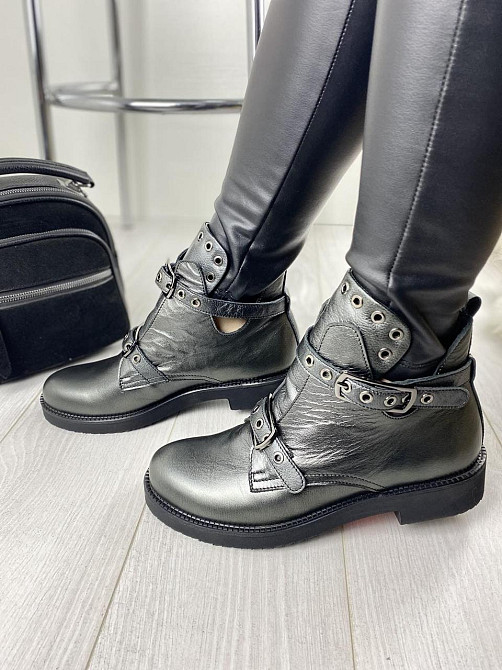 Черевики жіночі VIKTTORIO графіт натуральна шкіра весна-осінь 37р.38р.39р. (3243) Коломыя - изображение 6