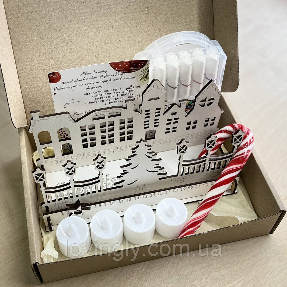 Адвент календарь с LED свечами и маркерами | Подарок ребенку на Рождество Ирпень - изображение 1