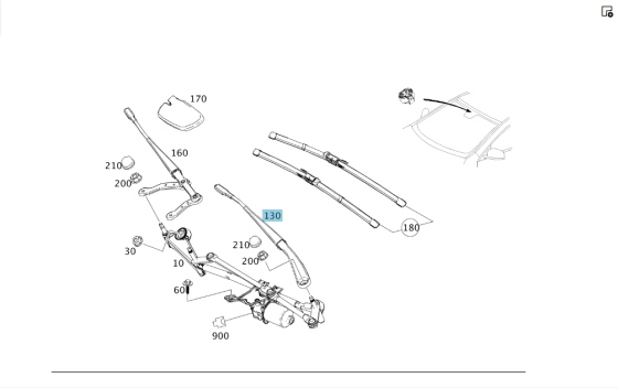 Mercedes-Benz  A1768200044 Повідець склоочисника лівий CLA Shooting Brake X117 CLA C117 GLA X156 A-class W176 Одеса