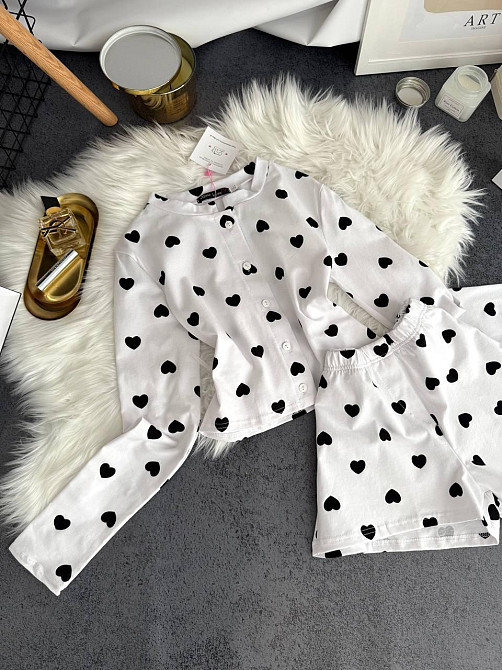 Женская стильная домашняя принтованная пижама качественный кулир Белый, 44/46 Одесса - изображение 7