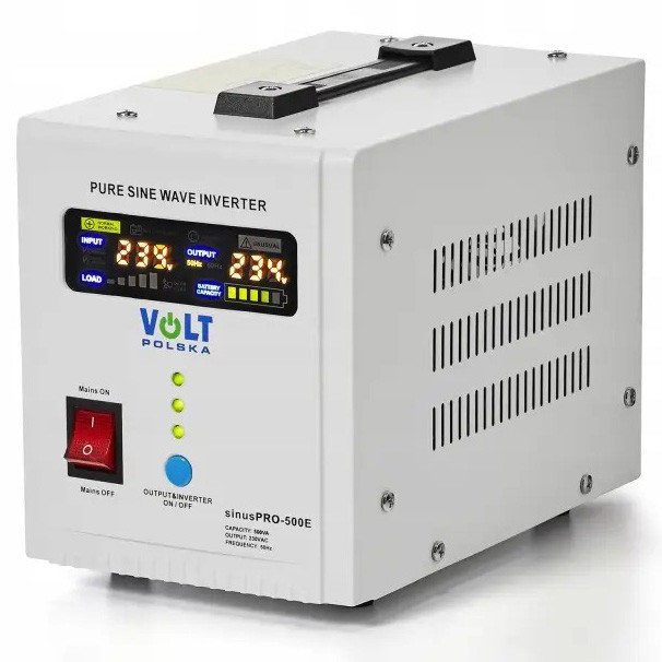Гібридний ДБЖ інвертор Volt Polska SINUS PRO 500E 12 V 300 / 500 W (3SP050012E) Київ - фото 1