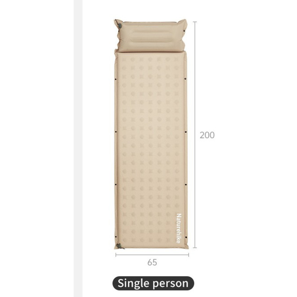 Матрац туристичний із подушкою, самонадувний одномісний Naturehike CNK2550WS025, вологостійкий, 200х65х6 см, зелений Київ - фото 7