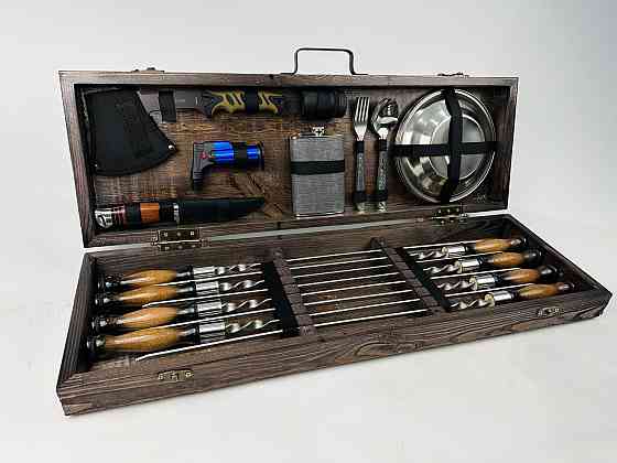 Подарочный набор шампуров в деревянном кейсе ПИКНИК HAPPY DAYS Тернополь