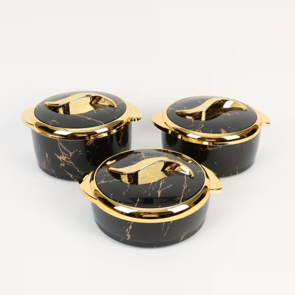 Набор термосов для еды 3в1 термоконтейнеры для сервировки стола, для хранения горячей и холодной пищи 2.5-2-1.5 л,чёрный Каменец-Подольский - изображение 8