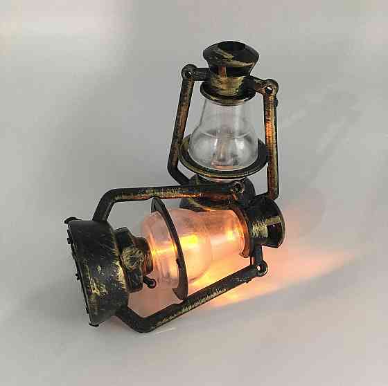 Керосиновая лампа для мини-сада, новогоднего декора, флорариума, миниатюры, интерьера, моделирования Зі світлом Одесса