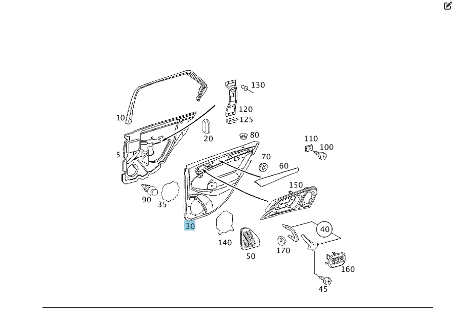 Mercedes-Benz  A2037300770 7E60 Карта задніх лівих дверей сіра тканина C-class W203 C-class S203 Одесса - изображение 2