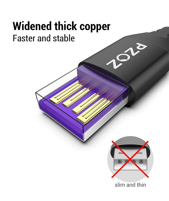 Магнітний кабель для заряджання PZOZ 5A без наконечника (Чорний, 1м) Николаев - изображение 7