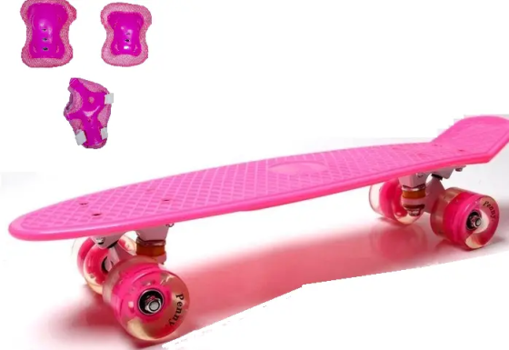 Набір СкейтБорд PENNY із захистом на ноги та руки Pink Одеса