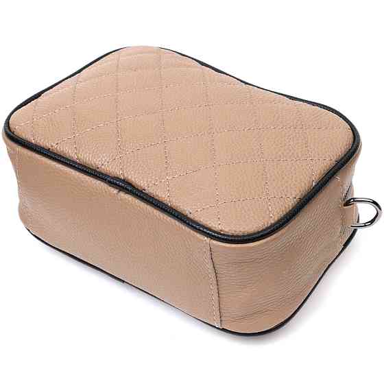 Кожаная женская сумка через плечо на одно отделение Vintage 22386 Бежевая Киев