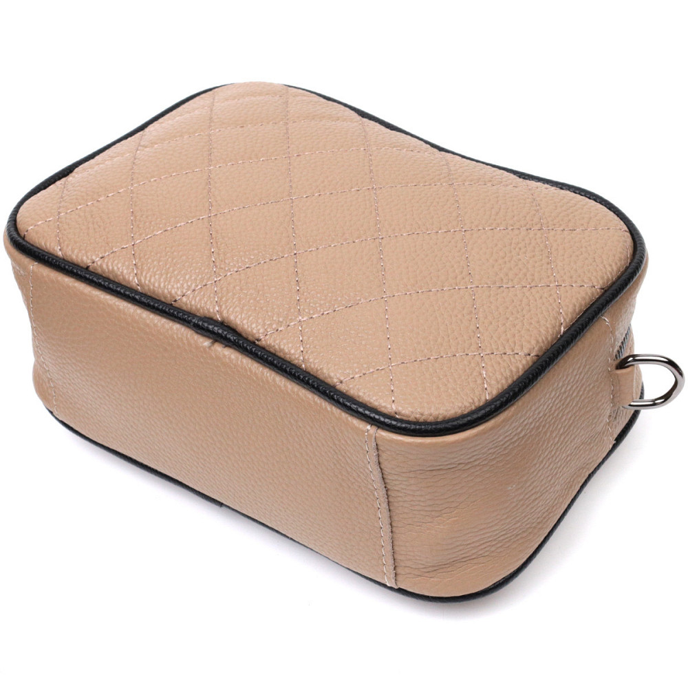 Кожаная женская сумка через плечо на одно отделение Vintage 22386 Бежевая Киев - изображение 5