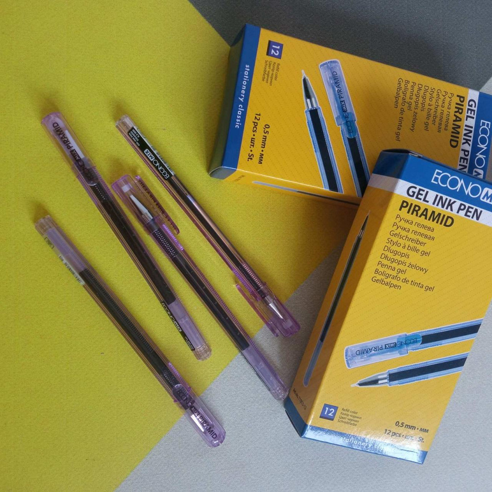 Ручка фиолетовая гелевая ECONOMIX Piramid Киев - изображение 2