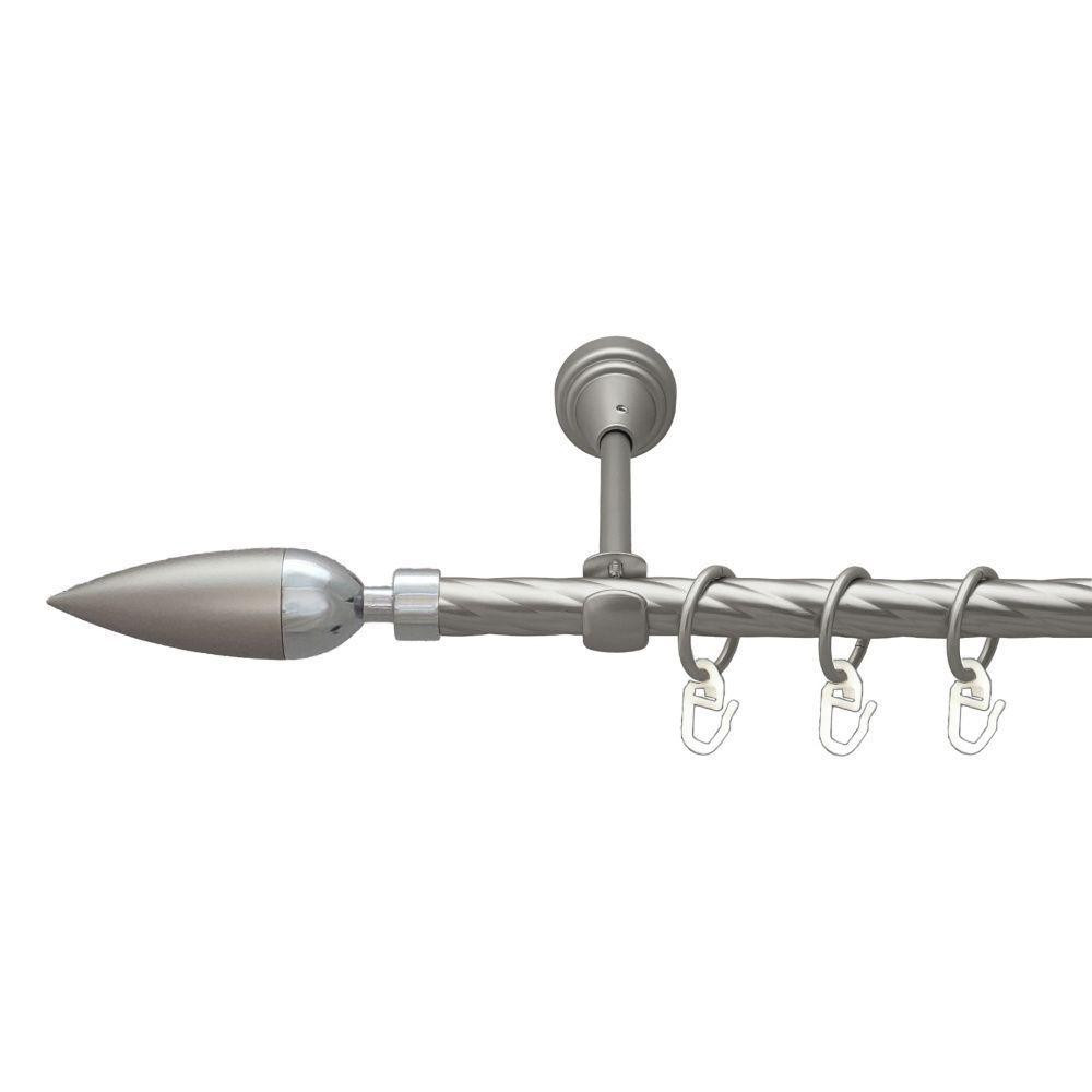 Карниз Orvit Лінея металевий однорядний відкритий скручена труба кільце металеве Сатин 16 мм 160 см Львов - изображение 1