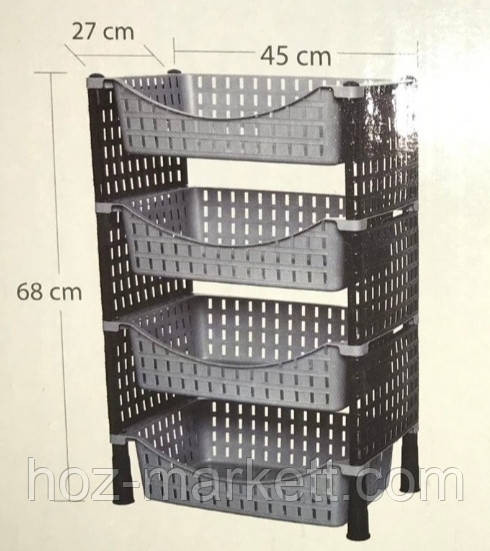 Полиця — етажерка сіра з чорним на чотири яруси Туреччина Харків - фото 10