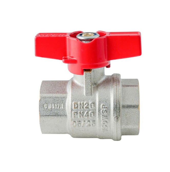 Кран кульовий ГГМ Koer Extreme KE.217-20 - 3/4" FF ручка "метелик" червона (KR5757) Київ - фото 4