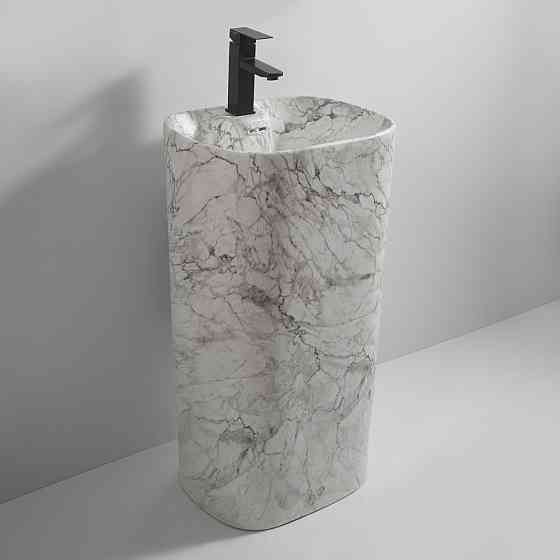 Раковина моноблок MIXXUS PREMIUM DIVERSE-1101 MARBLE 460х380х840mm з отвором під змішувач та перели  ( MP6575 ) 29743 Харків